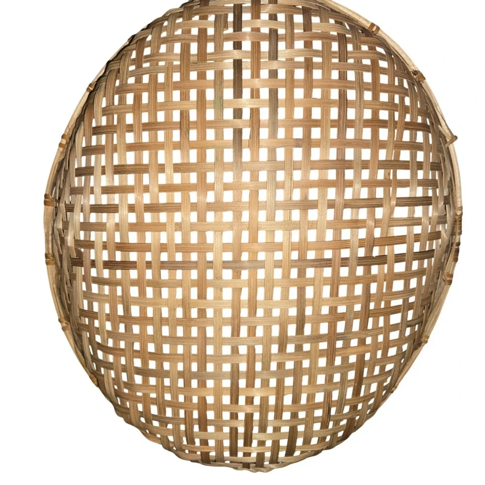 Unbranded Woven Bamboo Nesting Baskets Set of 6 Oval Brown Boho Wall Decor Trays